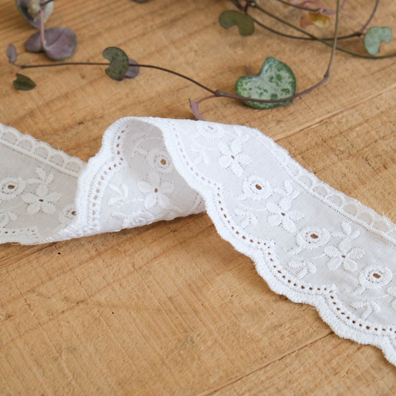 Galon Broderie Anglaise Blanc - Kate - Maison Klem